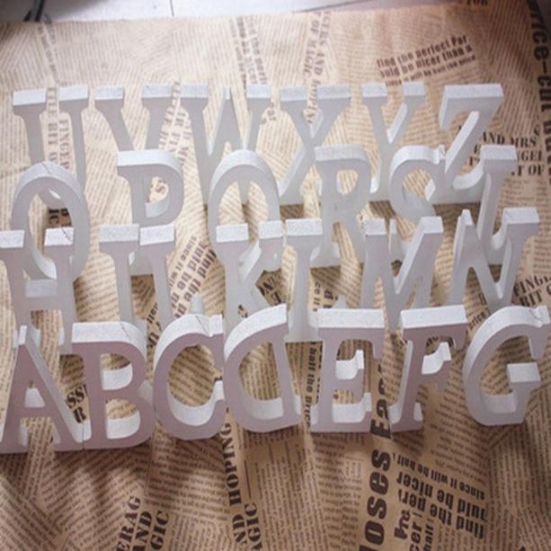 Diy Freestanding Wood Wooden Letters White Alphabet Home Decorations