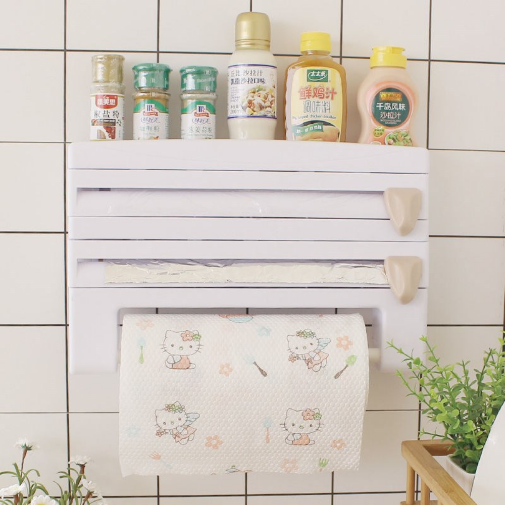 Paper Towel Holder Sauce Bottle Rack Kitchen Organizer  Cutting Holder Kitchen Accessories