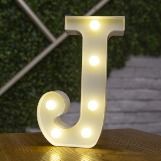 Decorative Letters Alphabet Letter LED Lights Luminous Number Lamp Decoration Battery
