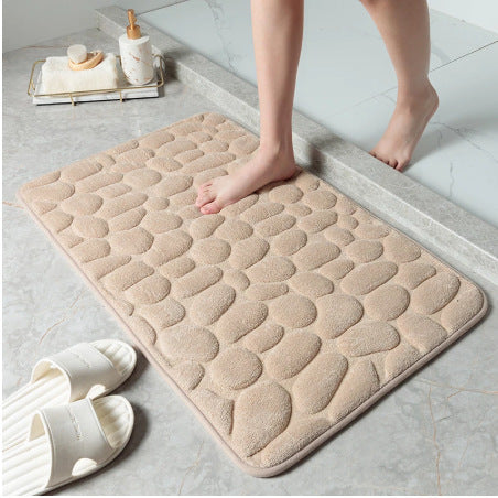 Home Bathroom Mat Non-slip Pebble Carpets Absorbent  Bathroom Decor Mat