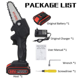Mini Electric Chain Saw with 1/2 Upgraded Battery Rechargeable Woodworking Garden Tool
