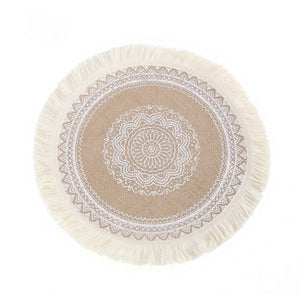 Home Creative Cotton Braid Coaster Handmade Macrame Cup Cushion Mat