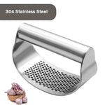 Stainless Steel Garlic Press Manual Curved Grinding Chopper Crusher Kitchen Gadgets