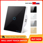 Light Touch Switch Sensor EU Standard Tempered Crystal Glass Panel