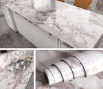 Waterproof Oil-proof Marble Wallpaper Contact Paper Wall Stickers  Bathroom Kitchen Countertop