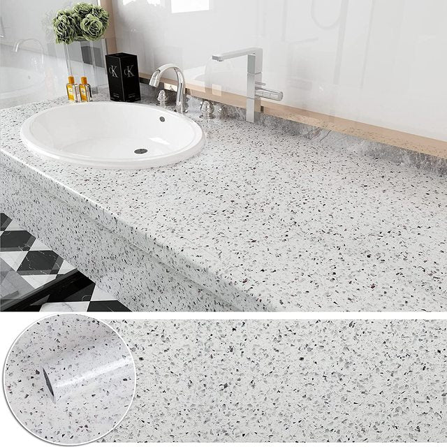 Waterproof Oil-proof Marble Wallpaper Contact Paper Wall Stickers  Bathroom Kitchen Countertop