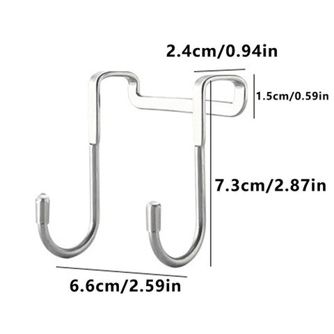 S-type Door Hanger Hook Stainless Steel Free Punching Cabinet Door Clothes Hook Door