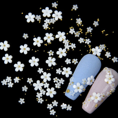 White Acrylic Flower Decoration Mixed Size Rhinestones Gold Silver Ge Tool Accessories