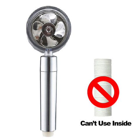 Turbo Propeller Water Saving Shower Head and Holder High Preassure with Fan Bathroom Accessories