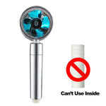 Turbo Propeller Water Saving Shower Head and Holder High Preassure with Fan Bathroom Accessories