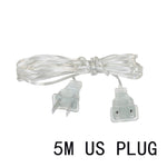 3M/5M Cable Plug Transparent Led light string Extension Standard Power Extension Cord