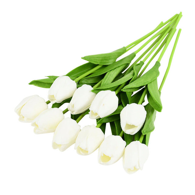 Tulip Artificial Flower Real Touch Artificial Bouquet Fake Flower for  Home Garden Decor