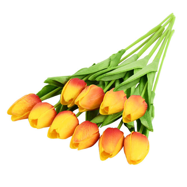 Tulip Artificial Flower Real Touch Artificial Bouquet Fake Flower for  Home Garden Decor