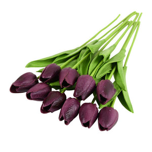 Tulip Artificial Flower Real Touch Artificial Bouquet Fake Flower for  Home Garden Decor