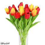 Tulip Artificial Flower Real Touch Artificial Bouquet Fake Flower for  Home Garden Decor