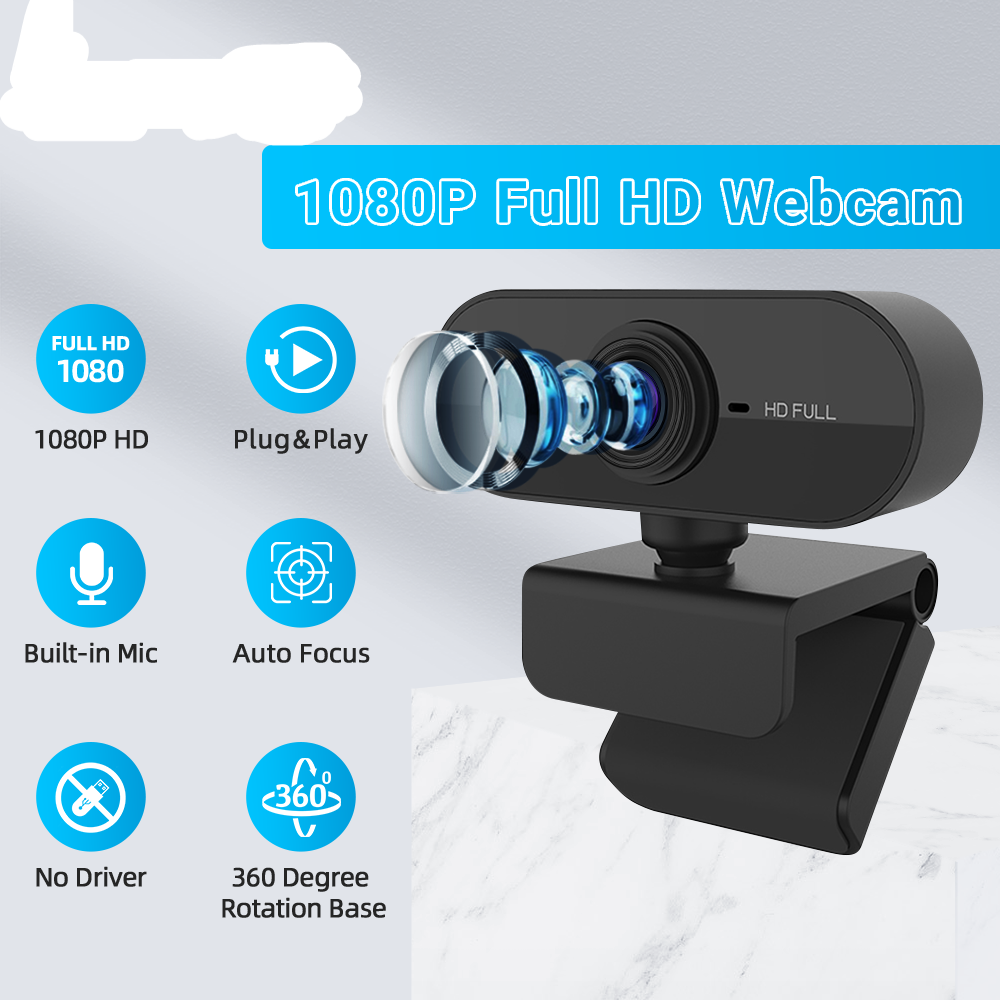 WSDCAM HD 1080P Webcam Mini Computer PC Web Camera with Microphone Rotate Camera