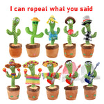 Dancing Cactus Repeat Talking Toy Electronic Plush Toys Can Sing Record Lighten Battery USB Charging