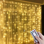 Christmas Garland LED Fairy Lights Curtain String Lights Remote Christmas Ornaments New Year 2022 Christmas Decorations for Home