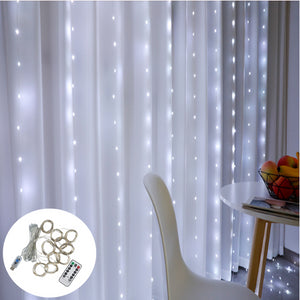 Christmas Garland LED Fairy Lights Curtain String Lights Remote Christmas Ornaments New Year 2022 Christmas Decorations for Home