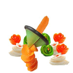 Vegetable Device Carrot Cucumber Cutter Slicer, Spiral Slicer Fruit Curl Peeler Flower Maker Kitchen Food Gadget Decoration Tool