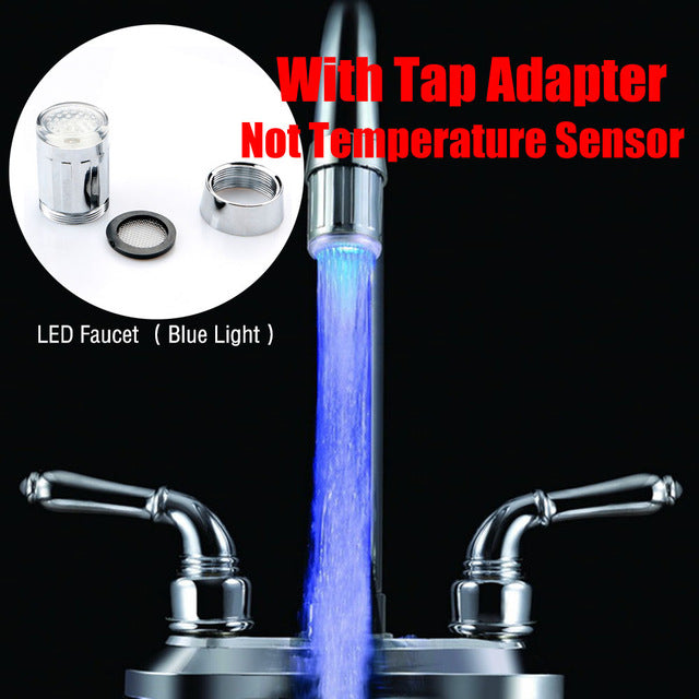 LED Water Faucet Stream Light Kitchen Bathroom Shower Tap Faucet Nozzle