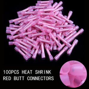 200/100pcs 3Sizes Waterproof Heat Shrink Butt Connectors