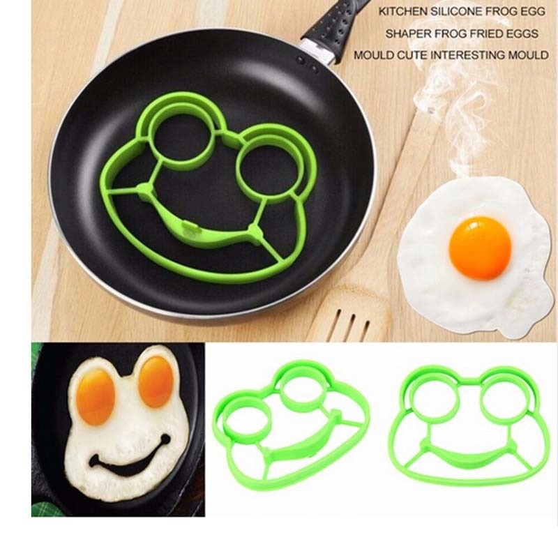 Kitchen Silicone Lovely Style Cats Frog Smiling Face Shape Egg Mold Breakfast Fried Eggs Mould Cute Interesting Mould Egg Tools