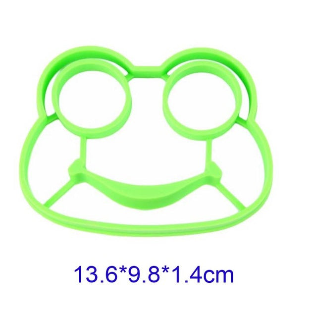 Kitchen Silicone Lovely Style Cats Frog Smiling Face Shape Egg Mold Breakfast Fried Eggs Mould Cute Interesting Mould Egg Tools